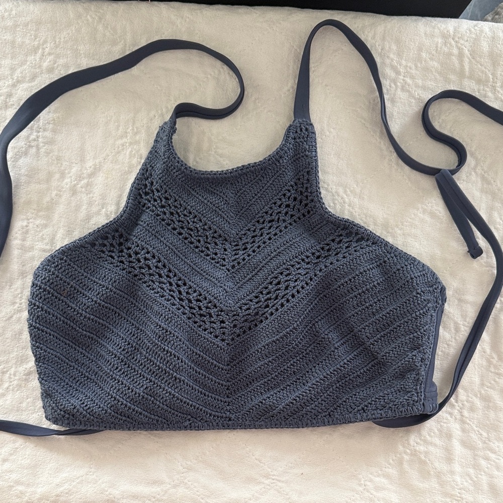 Xhilaration Slate Blue Halter swim Top size DD